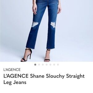 L'AGENCE Dark Blue Straight Leg Jeans Medium Wash. Size 27.